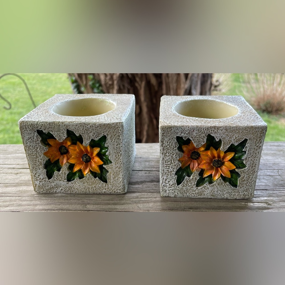 Sunflower Decorative Candle Holders - Set of 2